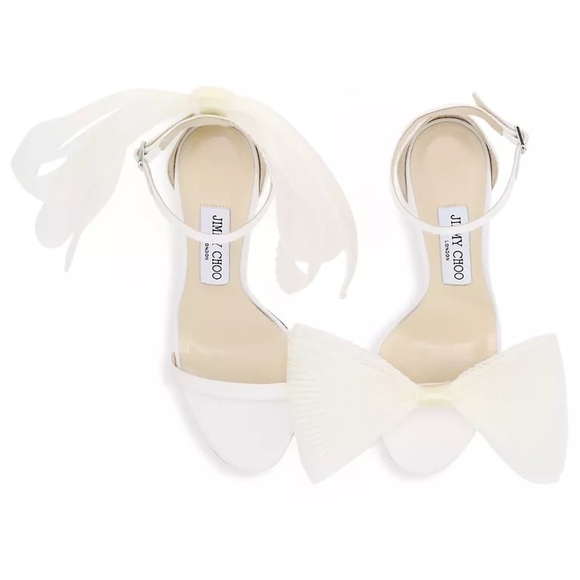 Jimmy Choo Aveline 100MM Tulle Bow Heels - Picture 3 of 12